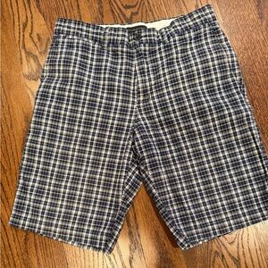 Men's- Plaid Blue and White Plaid Shorts Banana Republic Size 31